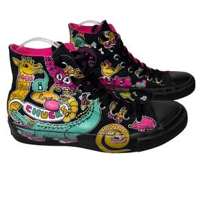 Converse‎ All Star High Top Sneakers Black Multicolor Novelty Shoes Women's 7